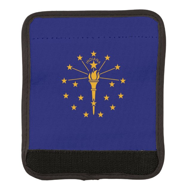 Indiana State Flag Design Decor Luggage Handle Wrap (Front)
