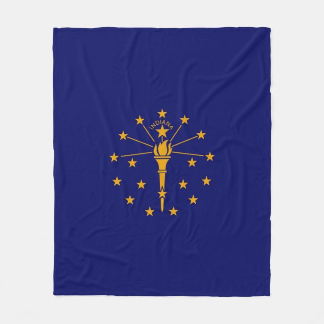 Indiana State Flag Design Fleece Blanket (Front)
