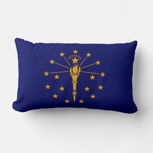 Indiana State Flag Design Lumbar Pillow