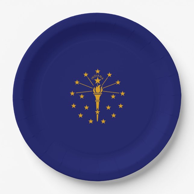 Indiana State Flag Design Paper Plates (Front)