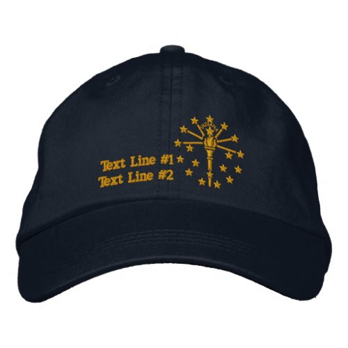 Indiana State Flag Design Personalize it Embroidered Baseball Hat