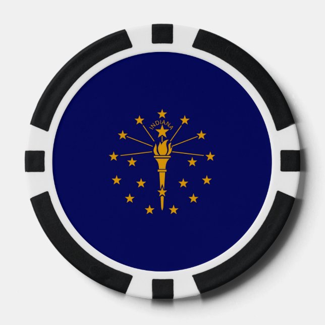 Indiana State Flag Design Poker Chips (Front)