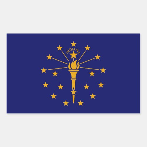 Indiana State Flag Design Rectangular Sticker