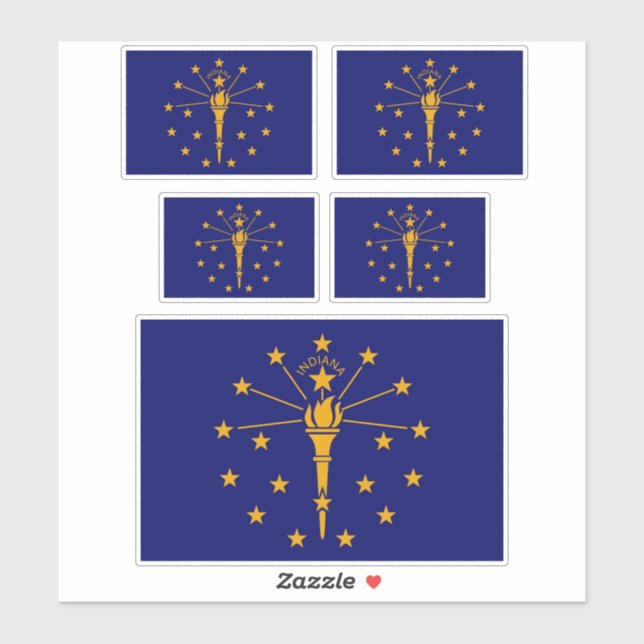 Indiana State Flag Design Sticker (Sheet)