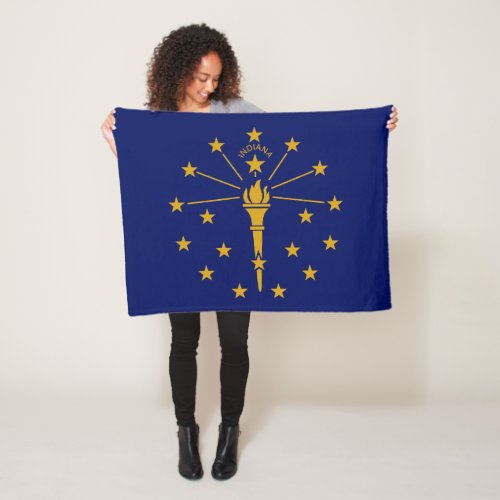 Indiana State Flag Fleece Blanket