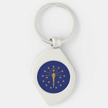 Indiana State Flag Keychain by topdivertntrend at Zazzle