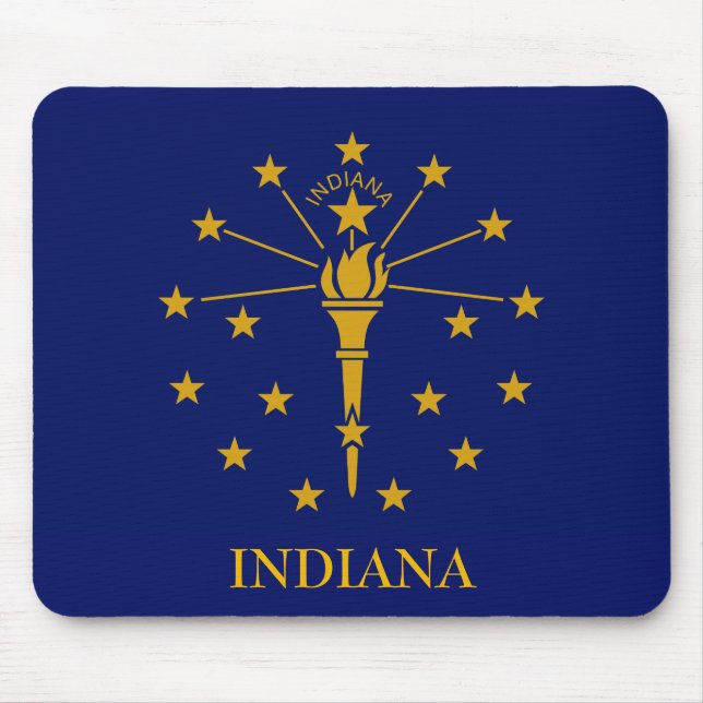 INDIANA State Flag Mouse Pad Customize Text (Front)