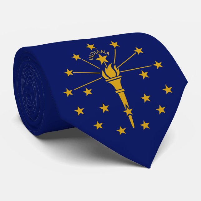 Indiana State Flag Neck Tie (Rolled)