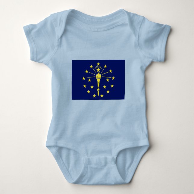 Indiana State Flag of Blue & Gold Baby Bodysuit (Front)