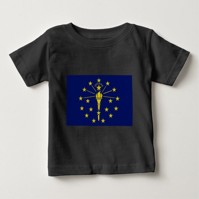 Indiana State Flag of Blue & Gold Baby T-Shirt (Front)
