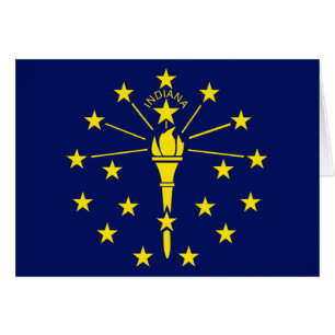 Indiana State Flag of Blue & Gold Torch & Stars Cards