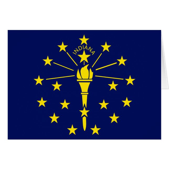 Indiana State Flag of Blue & Gold Torch & Stars Cards (Front Horizontal)