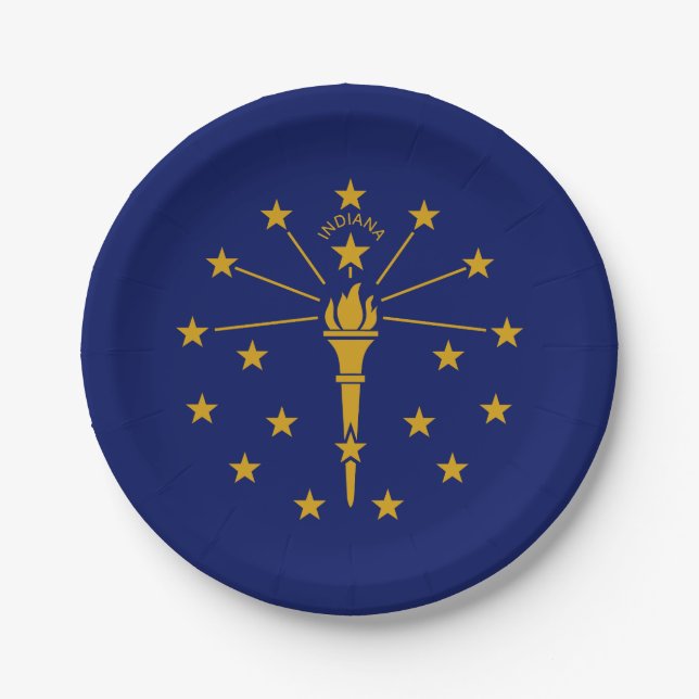 Indiana State Flag Paper Plates (Front)