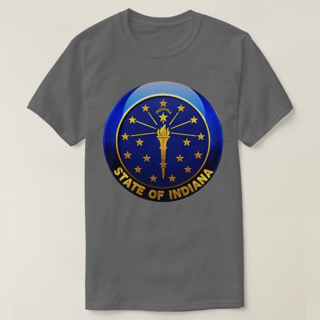 Indiana State Flag Roundel Design T-Shirt (Design Front)