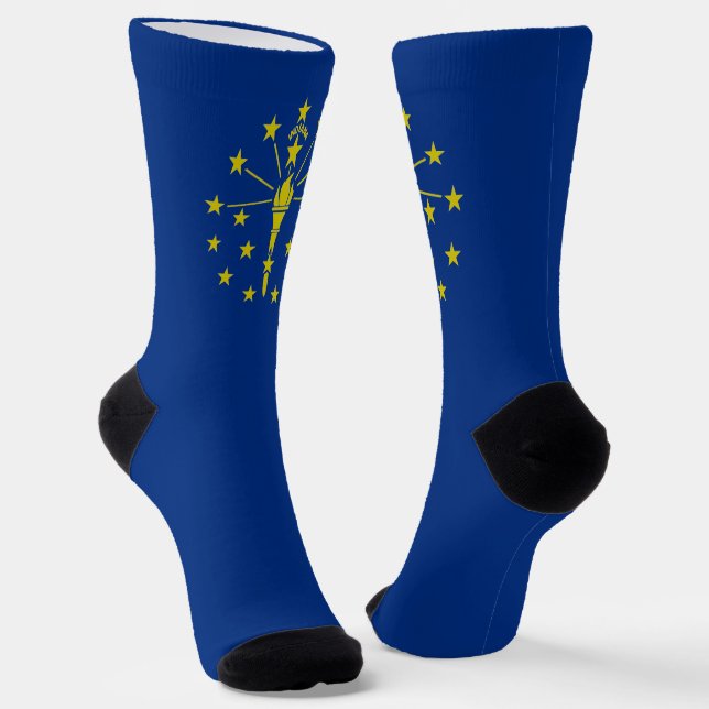 Indiana State flag Socks (Angled)