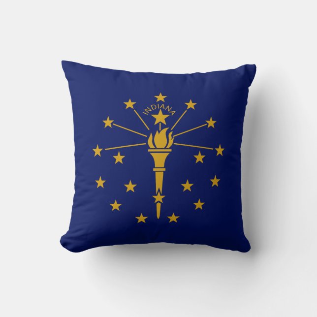 Indiana State Flag Sofa Decorative Throw Pillow (Front)