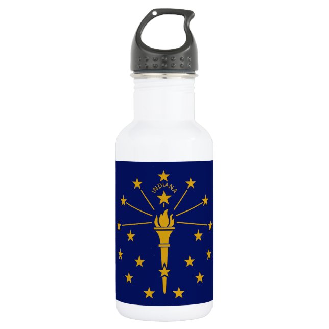 Indiana State Flag Stainless Steel Water Bottle (Front)