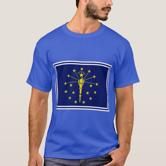 Indiana State Flag Stickers T-Shirt (Front)