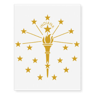 Indiana State Flag Temporary Tattoos