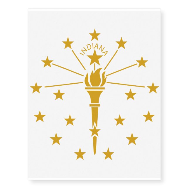 Indiana State Flag Temporary Tattoos (Front)