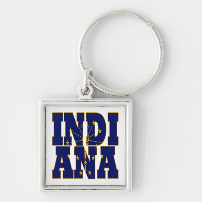 Indiana state flag text keychain (Front)