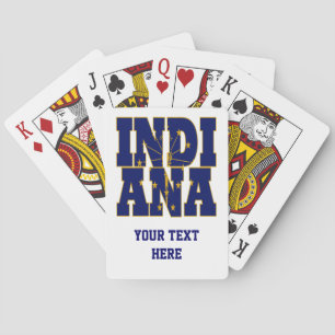Indiana state flag text poker cards