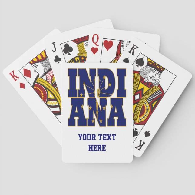 Indiana state flag text poker cards (Back)