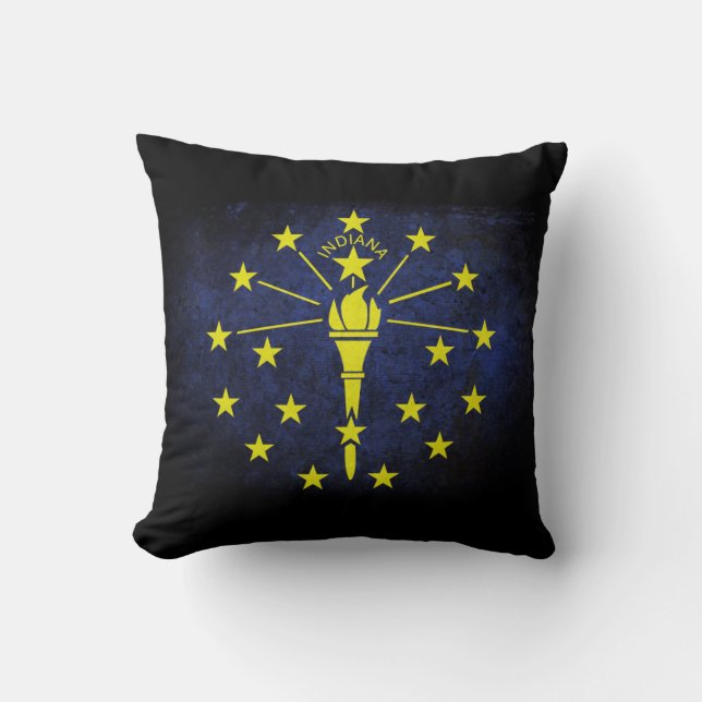 Indiana state flag throw pillow (Front)