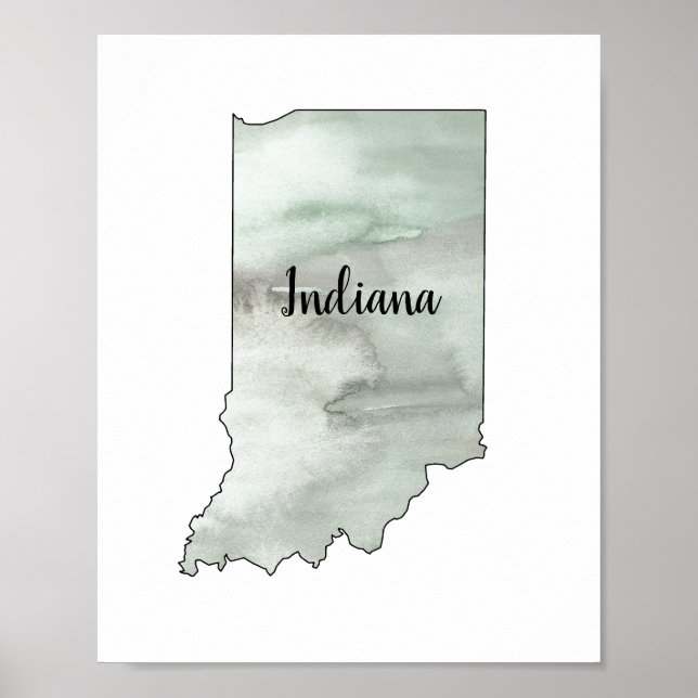 Indiana State Illustration Poster (Front)