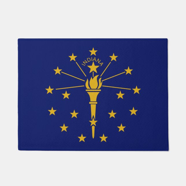 Indiana State & Indiana Flag /USA Doormat (Front)