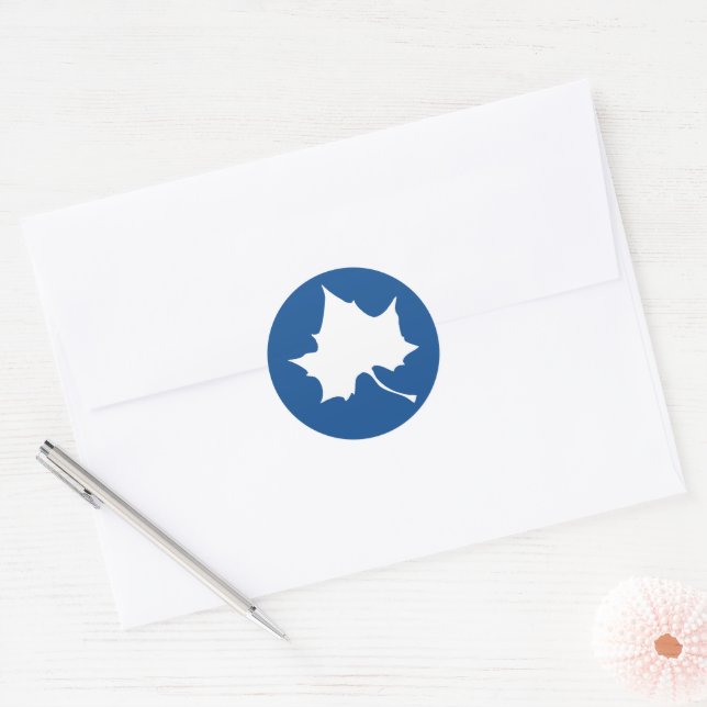 Indiana State Leaf Classic Round Sticker (Envelope)