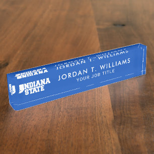 Indiana State Logo Desk Name Plate
