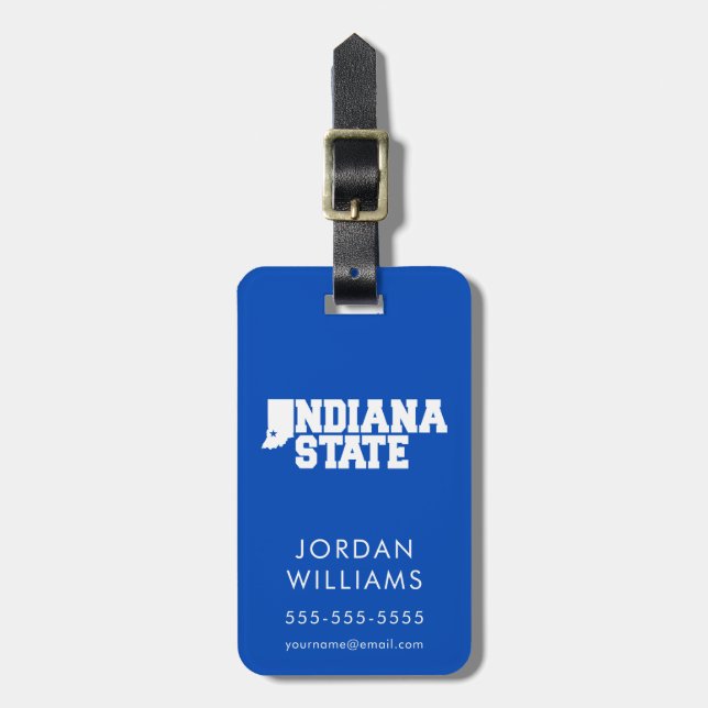 Indiana State Logo Luggage Tag (Front Vertical)