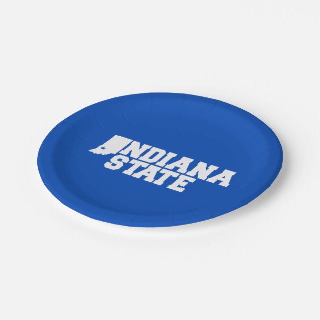 Indiana State Logo Paper Plates (Angled)