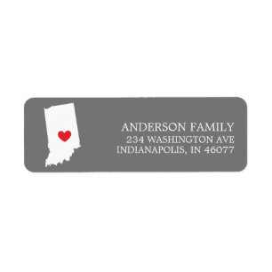 INDIANA State   Moving Return Address Label