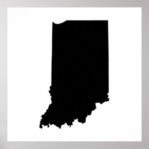 Indiana State Outline Poster