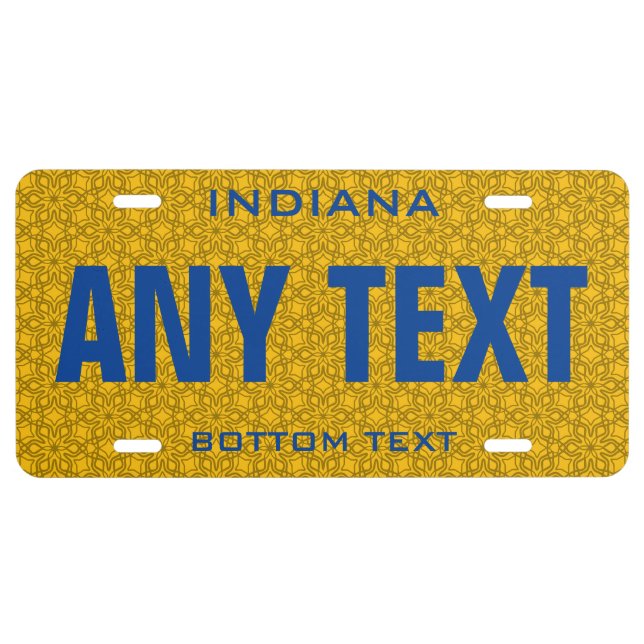 INDIANA State Personalized Auto License Plate (Front)