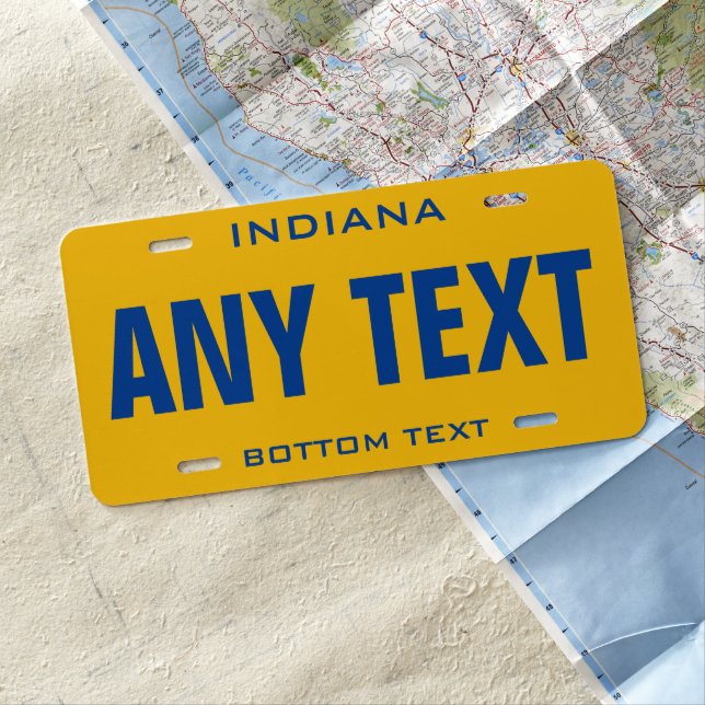 INDIANA State Personalized Auto License Plate (In Situ)