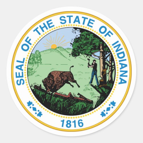 Indiana state seal america republic symbol flag