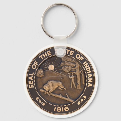 Indiana State Seal Keychain