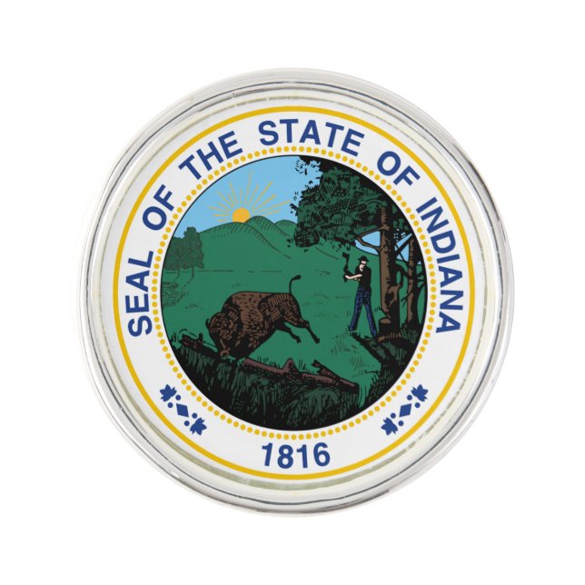 Indiana State Seal - Lapel Pin (Front)