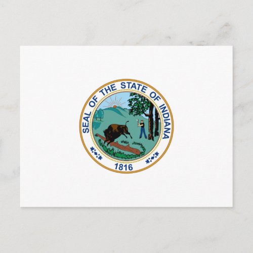 Indiana State Seal Postcard