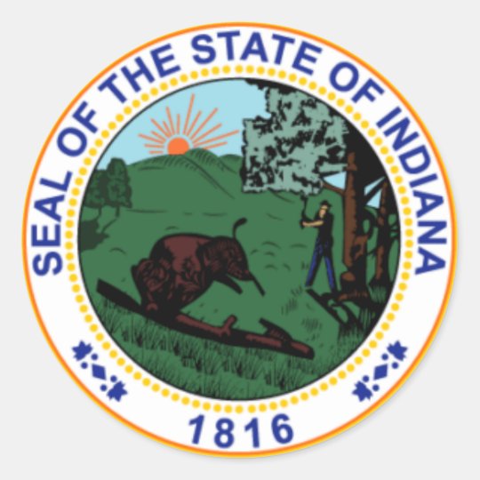 Indiana State Seal Stickers | Zazzle.com