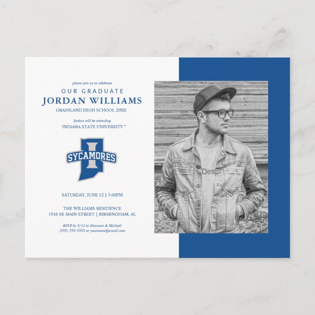 Indiana State University Graduation Announcement Postcard (Front)