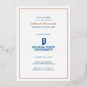 Indiana State University Graduation Foil Invitation
