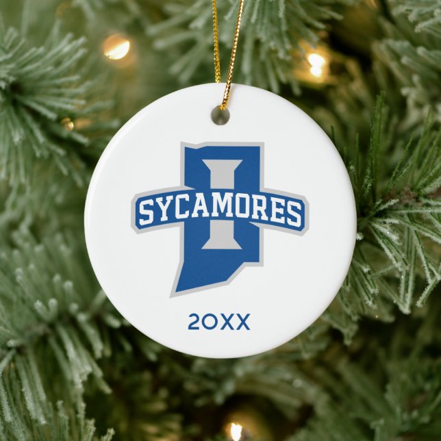 Indiana State University Holiday Ceramic Ornament (Tree)