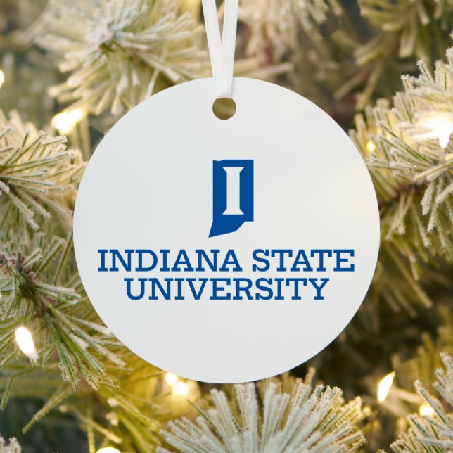 Indiana State University Holiday Metal Ornament (Insitu)