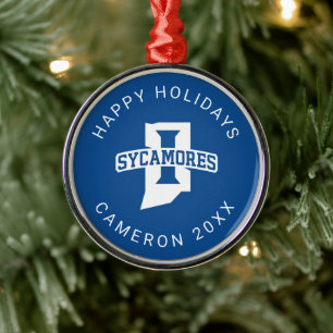 Indiana State University Holiday Metal Ornament
