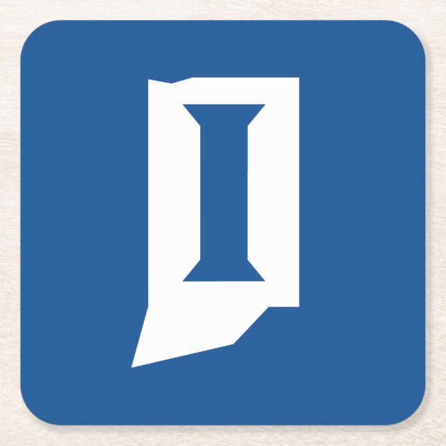 Indiana State University Square Paper Coaster (Front)