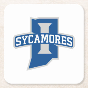 Indiana State University Sycamores Square Paper Coaster